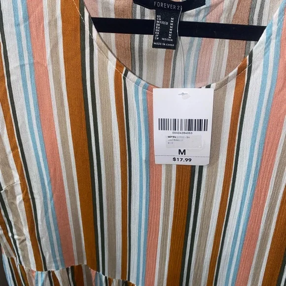 forever 21 striped dress size medium new with tags - Picture 5 of 7